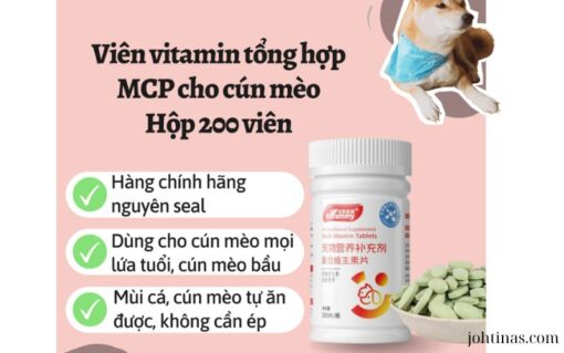 Viên vitamin tổng hợp MCP cho chó mèo hộp 200 viên