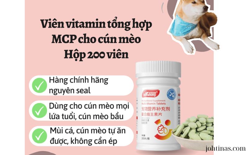 Viên vitamin tổng hợp MCP cho chó mèo hộp 200 viên