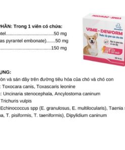 Vemedim Vime Deworm chứa các thành phần hoạt chất chính được biết đến với khả năng hiệu quả trong việc loại bỏ giun sán